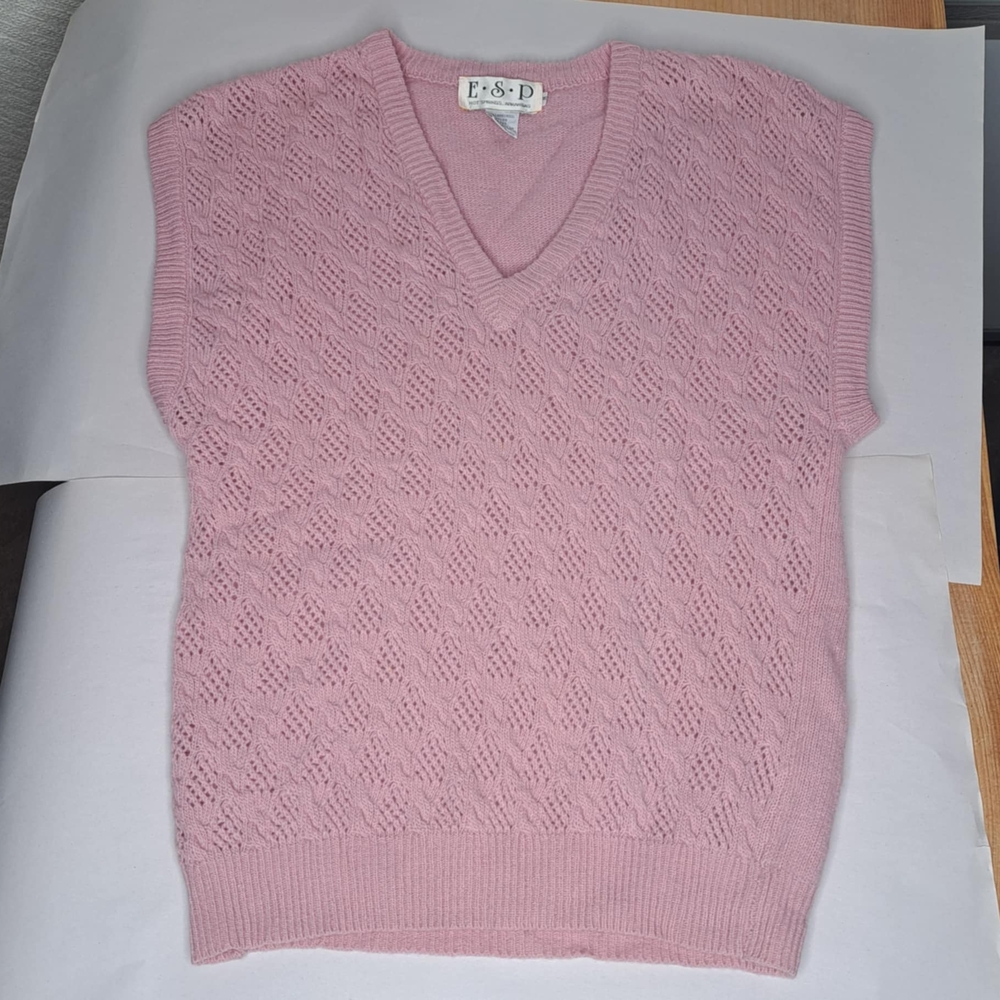 Pink V-Neck Knit Sweater